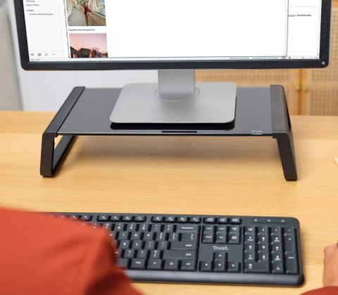 Trust Podstawka pod monitor TRUST MONTA GLASS MONITOR STAND BLK 25271