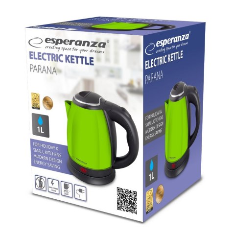 Esperanza ESPERANZA CZAJNIK ELEKTRYCZNY PARANA 1.0 L ZIELONY EKK128G Esperanza ESPERANZA CZAJNIK ELEKTRYCZNY PARANA 1.0 L ZIELONY EKK128G