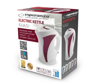 Esperanza Czajnik elektryczny Esperanza Iguazu EKK018R (2200W 1.7l; kolor biały, kolor czerwony)