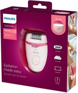 Philips Depilator Philips Satinelle Essential BRE285/00 (kolor różowy)