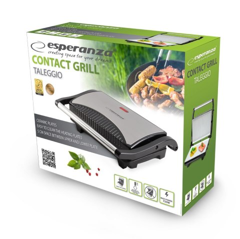 Esperanza Grill elektryczny stołowy Esperanza Taleggio EKG006 (stołowy-zamknięty; 750W; kolor inox) Esperanza Grill elektryczny stołowy Esperanza Taleggio EKG006 (stołowy-zamknięty; 750W; kolor inox)