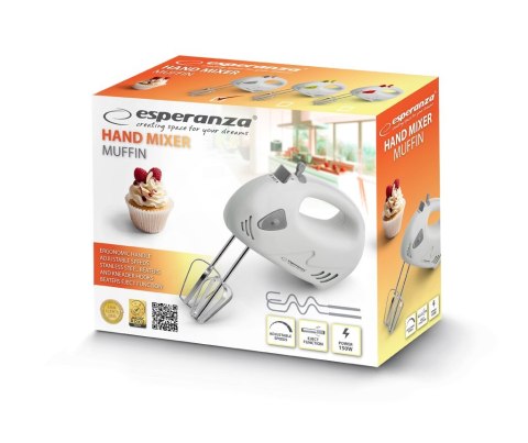 Esperanza ESPERANZA MIKSER RĘCZNY MUFFIN SZARY 150W EKM007WE