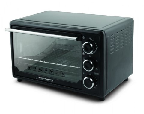 Esperanza Mini piekarnik z konwekcją i rożnem Esperanza NAPOLI EKO006 (Pokrętło; 1600W; kolor czarny)