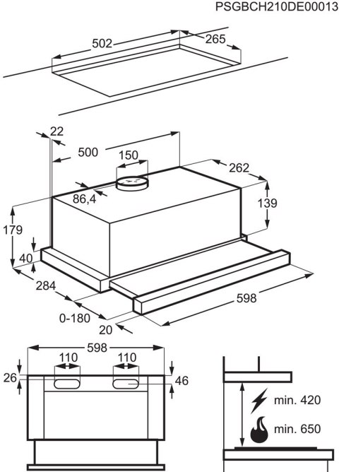 Electrolux Okap teleskopowy ELECTROLUX LFP226S