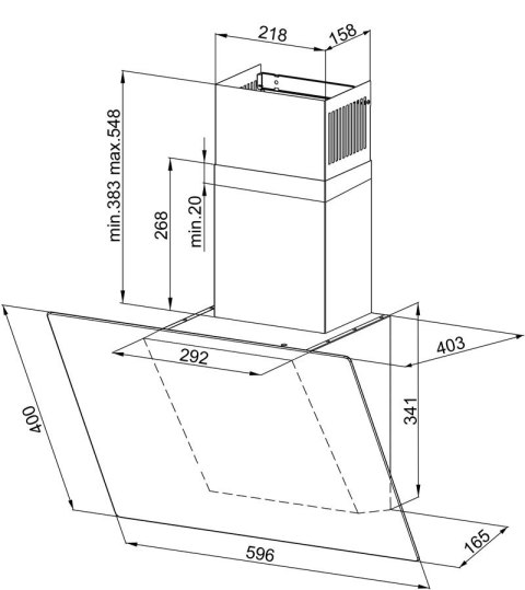 MAAN Okap przyścienny MAAN Rodo Mini 60 czarny