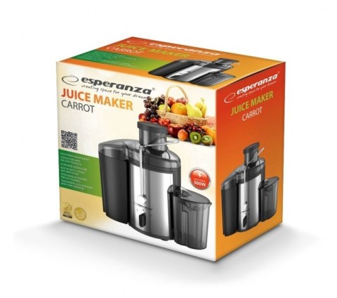 Esperanza Sokowirówka Esperanza Carrot EKJ002 (500W; kolor inox) Esperanza Sokowirówka Esperanza Carrot EKJ002 (500W; kolor inox)