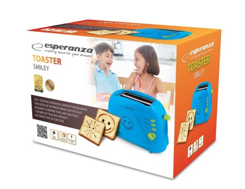 Esperanza Toster Esperanza Smiley EKT003B (750W; kolor niebieski)