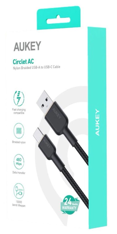 AUKEY AUKEY CB-NAC2 KABEL USB-C QC PD 1.8M 3A 60W NYLON AUKEY AUKEY CB-NAC2 KABEL USB-C QC PD 1.8M 3A 60W NYLON