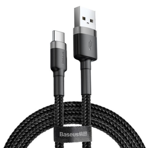 Baseus Kabel Baseus Cafule CATKLF-BG1 (USB 2.0 - USB typu C ; 1m; kolor szaro-czarny)