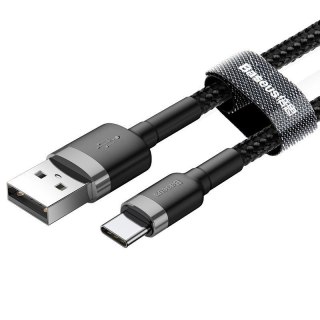 Baseus Kabel Baseus Cafule CATKLF-BG1 (USB 2.0 - USB typu C ; 1m; kolor szaro-czarny)