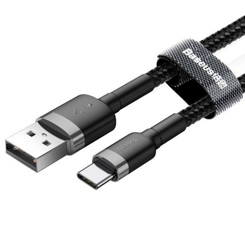 Baseus Kabel Baseus Cafule CATKLF-BG1 (USB 2.0 - USB typu C ; 1m; kolor szaro-czarny)