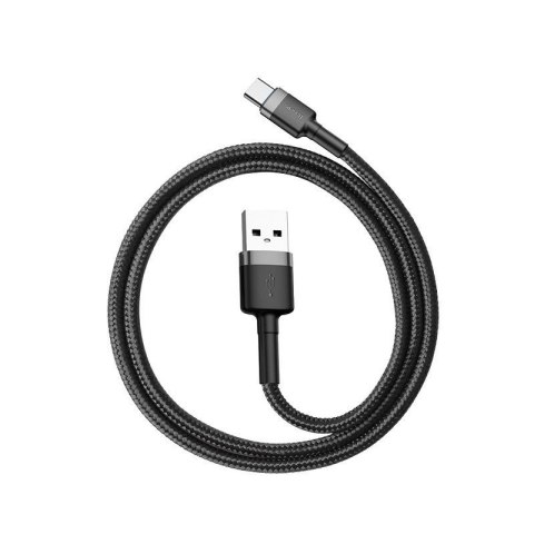 Baseus Kabel Baseus Cafule CATKLF-BG1 (USB 2.0 - USB typu C ; 1m; kolor szaro-czarny)