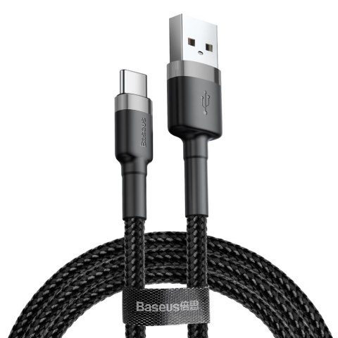 Baseus Kabel Baseus Cafule CATKLF-CG1 (USB 2.0 - USB typu C ; 2m; kolor szaro-czarny) Baseus Kabel Baseus Cafule CATKLF-CG1 (USB 2.0 - USB typu C ; 2m; kolor szaro-czarny)