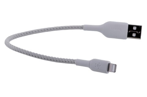 Belkin Kabel Belkin BoostCharge Braided Lightning to USB-A Cable 15cm oplot White Belkin Kabel Belkin BoostCharge Braided Lightning to USB-A Cable 15cm oplot White