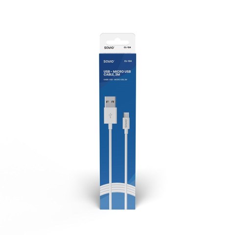 SAVIO Kabel SAVIO CL-124 (Micro USB - USB 2.0 typu A ; 2m; kolor biały) SAVIO Kabel SAVIO CL-124 (Micro USB - USB 2.0 typu A ; 2m; kolor biały)