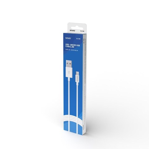 SAVIO Kabel SAVIO CL-124 (Micro USB - USB 2.0 typu A ; 2m; kolor biały) SAVIO Kabel SAVIO CL-124 (Micro USB - USB 2.0 typu A ; 2m; kolor biały)