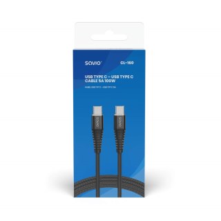 SAVIO SAVIO KABEL USB TYP C - USB TYP C 5A, 2M CL-160