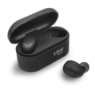 SAVIO Słuchawki SAVIO TWS-04 (bluetooth; bezprzewodowe, Bluetooth; z wbudowanym mikrofonem; kolor czarny