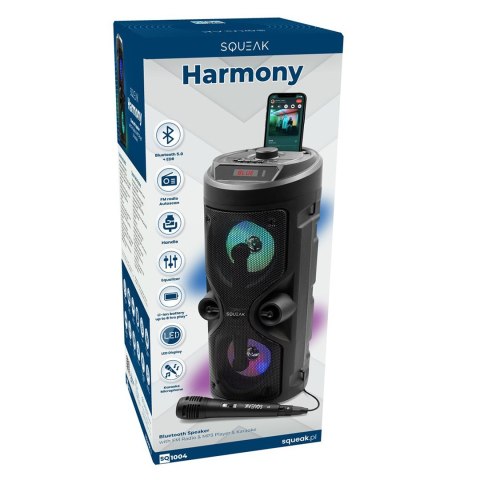 SQUEAK SQUEAK GŁOŚNIK KARAOKE HARMONY BLUETOOTH 5.0, RADIO FM, MICROSD, AUX, USB SQ1004 SQUEAK SQUEAK GŁOŚNIK KARAOKE HARMONY BLUETOOTH 5.0, RADIO FM, MICROSD, AUX, USB SQ1004