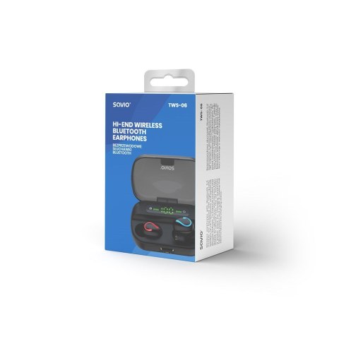 SAVIO SAVIO BEZPRZEWODOWE SŁUCHAWKI BLUETOOTH 5.0 + EDR TWS-06