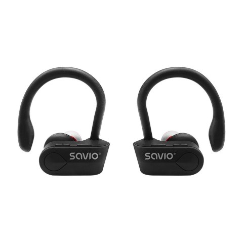SAVIO Słuchawki bezprzewodowe SAVIO TWS-03 (bluetooth; bezprzewodowe, Bluetooth; z wbudowanym mikrofonem; kolor czarny SAVIO Słuchawki bezprzewodowe SAVIO TWS-03 (bluetooth; bezprzewodowe, Bluetooth; z wbudowanym mikrofonem; kolor czarny