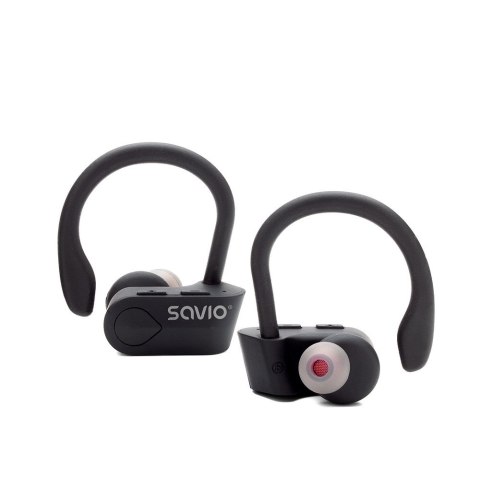 SAVIO Słuchawki bezprzewodowe SAVIO TWS-03 (bluetooth; bezprzewodowe, Bluetooth; z wbudowanym mikrofonem; kolor czarny SAVIO Słuchawki bezprzewodowe SAVIO TWS-03 (bluetooth; bezprzewodowe, Bluetooth; z wbudowanym mikrofonem; kolor czarny