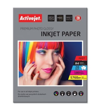 Activejet Activejet AP4-180G20 Papier fotograficzny błyszczący (A4; 20 szt.)