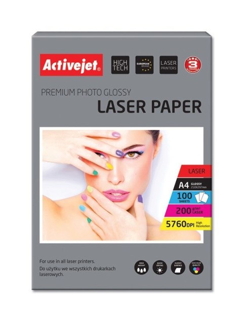 Activejet Activejet AP4-200G100L Papier fotograficzny błyszczący (A4; 100 szt.) Activejet Activejet AP4-200G100L Papier fotograficzny błyszczący (A4; 100 szt.)