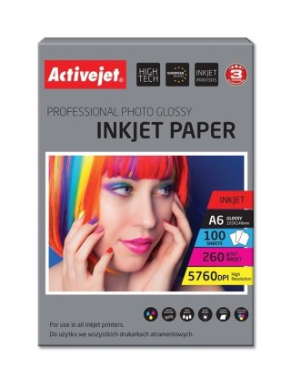 Activejet Activejet AP6-260GR100 Papier fotograficzny błyszczący 10x15 (A6; 100 szt.)