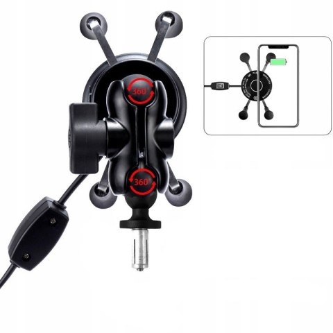 FreedConn Uchwyt na telefon i ładowarka indukcyjna FreedConn MC7W 10W + USB