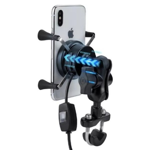 FreedConn Uchwyt na telefon i ładowarka indukcyjna FreedConn MC7W + BM2R mocowanie do główki ramy