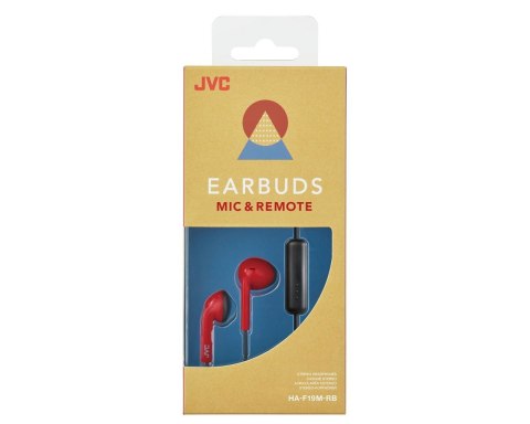 JVC Słuchawki JVC HA-F19M-RB (douszne; TAK - Przewodowy; kolor czerwony JVC Słuchawki JVC HA-F19M-RB (douszne; TAK - Przewodowy; kolor czerwony