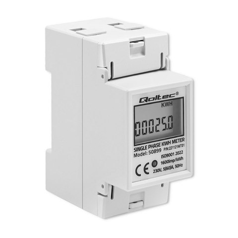 Qoltec QOLTEC LICZNIK ZUŻYCIA ENERGII JEDNOFAZOWY NA SZYNĘ DIN | 230V | LCD | 2P Qoltec QOLTEC LICZNIK ZUŻYCIA ENERGII JEDNOFAZOWY NA SZYNĘ DIN | 230V | LCD | 2P
