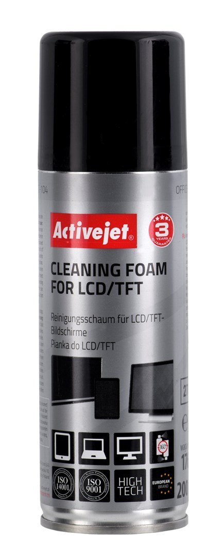Activejet Activejet AOC-104 Pianka do czyszczenia matryc (200 ml) Antystatyczna pianka z aktywnymi cząsteczkami środków powierzchniowo-czy Activejet Activejet AOC-104 Pianka do czyszczenia matryc (200 ml) Antystatyczna pianka z aktywnymi cząsteczkami środków powierzchniowo-czy