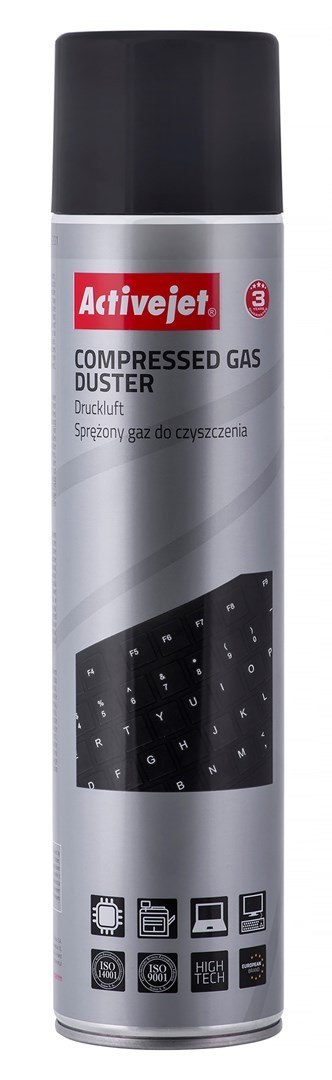 Activejet Activejet AOC-201 Sprężone powietrze (600 ml) Powietrze w sprayu do czyszczenia, łatwo czyści trudno dostępne miejsca.