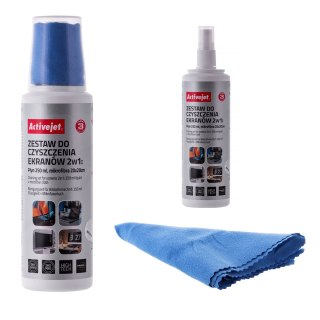 Activejet Activejet AOC-269 Zestaw do czyszczenia ekranów 2w1 250 ml., 20x20 cm