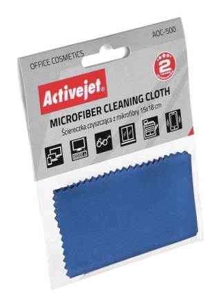 Activejet Activejet AOC-500 Ściereczka czyszcząca z mikrofibry 15x18cm, doskonała do czyszczenia laptopów, monitorów, klawiatur, obudów ko