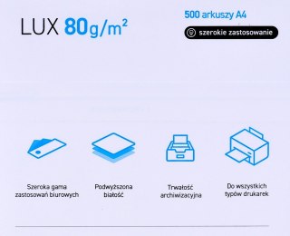 Igepa Papier xero ksero biurowy POLLUX (A4; 80g/m2; 500 szt.arkuszy; kolor biały, matowy)
