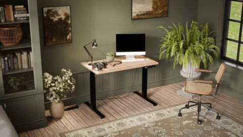 Cama MEBLE Biurko z elektryczną regulacją wysokości MOON 121x67x72-120 czarny/wotan