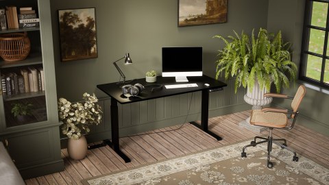 Cama MEBLE Biurko z elektryczną regulacją wysokości MOON LONG 150x80x72-120 czarny