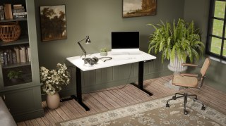 Cama MEBLE Biurko z elektryczną regulacją wysokości MOON LONG 150x80x72-120 czarny/biały