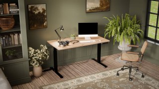 Cama MEBLE Biurko z elektryczną regulacją wysokości MOON LONG 150x80x72-120 czarny/wotan