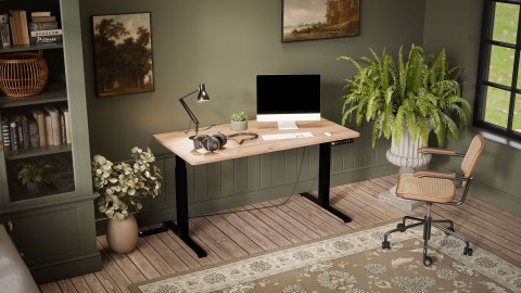 Cama MEBLE Biurko z elektryczną regulacją wysokości MOON LONG 150x80x72-120 czarny/wotan