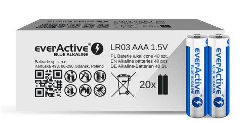 EverActive EVERACTIVE BATERIE ALKALICZNE AAA/LR03 LIMITED BLUE ALKALINE - 40 SZTUK ALEV03S2BK