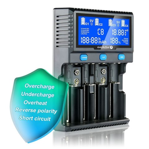 EverActive EVERACTIVE ŁADOWARKA DO AKUMULATORÓW CYLINDRYCZNYCH LI-ION ORAZ NI-MH UC4200 EverActive EVERACTIVE ŁADOWARKA DO AKUMULATORÓW CYLINDRYCZNYCH LI-ION ORAZ NI-MH UC4200