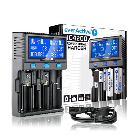 EverActive EVERACTIVE ŁADOWARKA DO AKUMULATORÓW CYLINDRYCZNYCH LI-ION ORAZ NI-MH UC4200 EverActive EVERACTIVE ŁADOWARKA DO AKUMULATORÓW CYLINDRYCZNYCH LI-ION ORAZ NI-MH UC4200