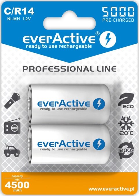EverActive Zestaw akumulatorków everActive EVHRL14-5000 (5000mAh ; Ni-MH) EverActive Zestaw akumulatorków everActive EVHRL14-5000 (5000mAh ; Ni-MH)