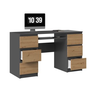 TOP E SHOP Biurko KUBA 130x51xH76 antracyt/artisan