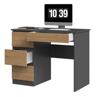 TOP E SHOP Biurko MIJAS LEWE 98x51xH76 antracyt/artisan