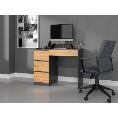 TOP E SHOP Biurko MIJAS LEWE 98x51xH76 antracyt/artisan